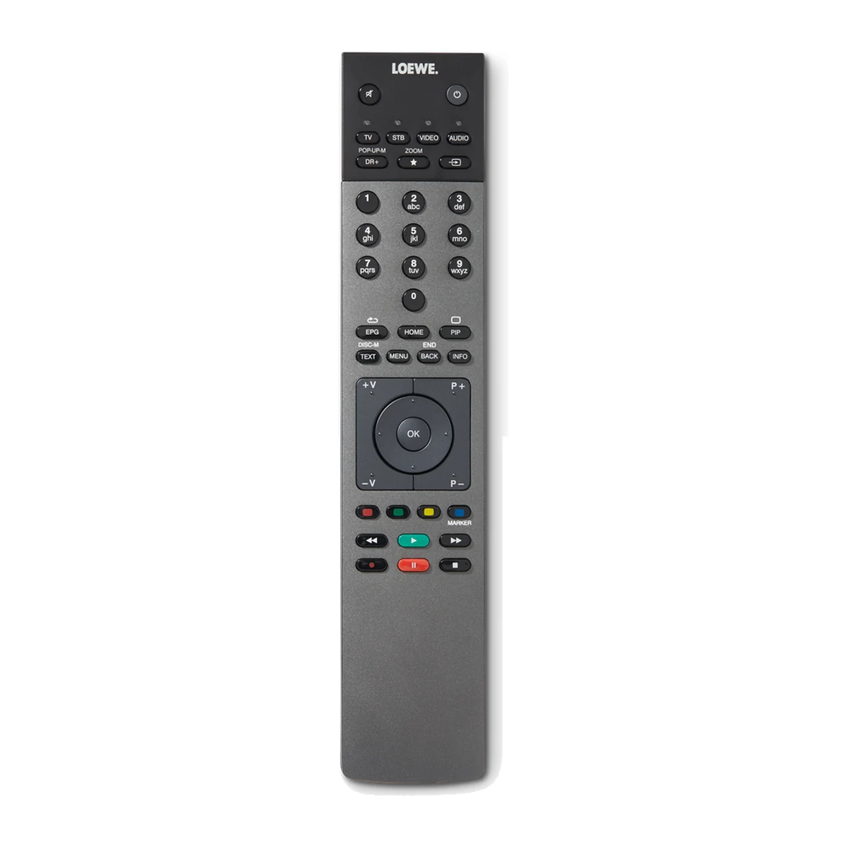 Loewe Assist 1 Fernbedienung Graphite Grey, Frontansicht