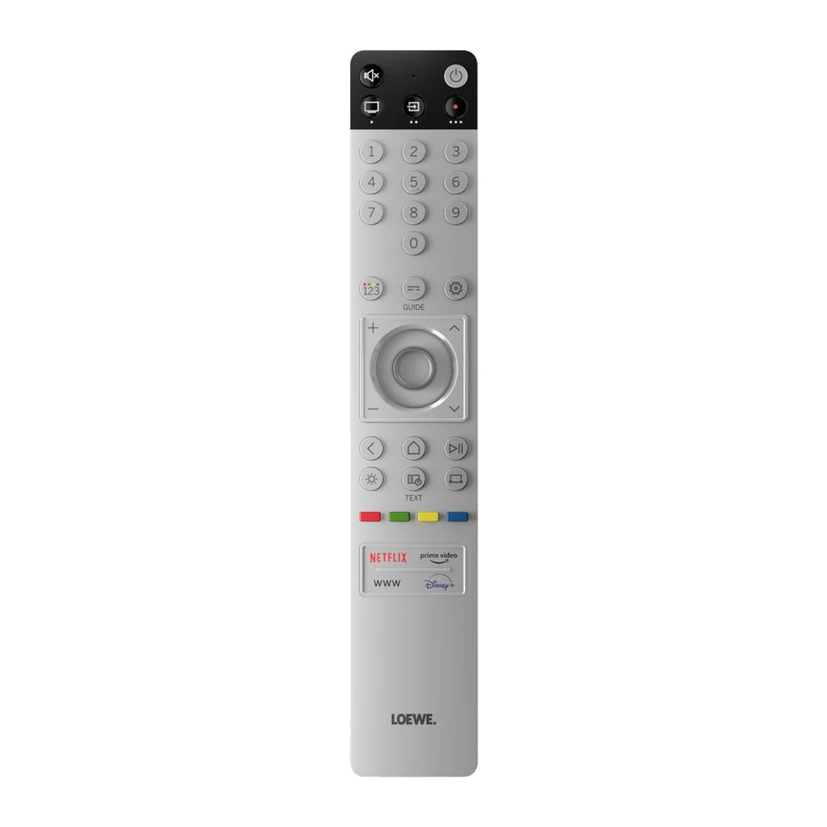 Loewe Remote stellar Alu, Aluminium-Fernbedienung Vorderansicht