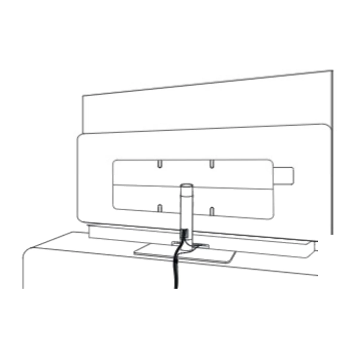 Loewe spacer table stand inspire, Montage am Tischfuss mit verdeckter Kabelführung