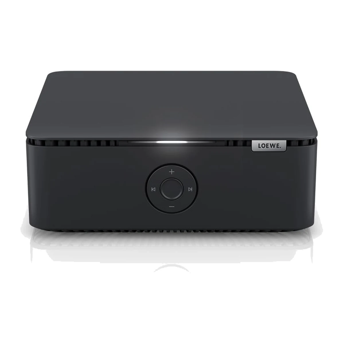 Loewe multi.room amp in Schwarz, Frontansicht