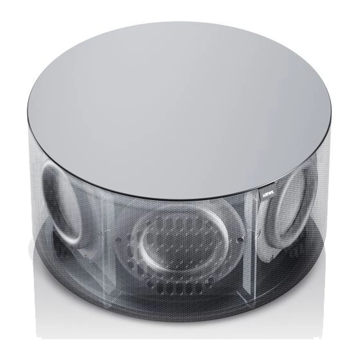 Loewe klang sub1 Subwoofer, Innenaufbau mit aktiven Treibern und Passivradiatoren