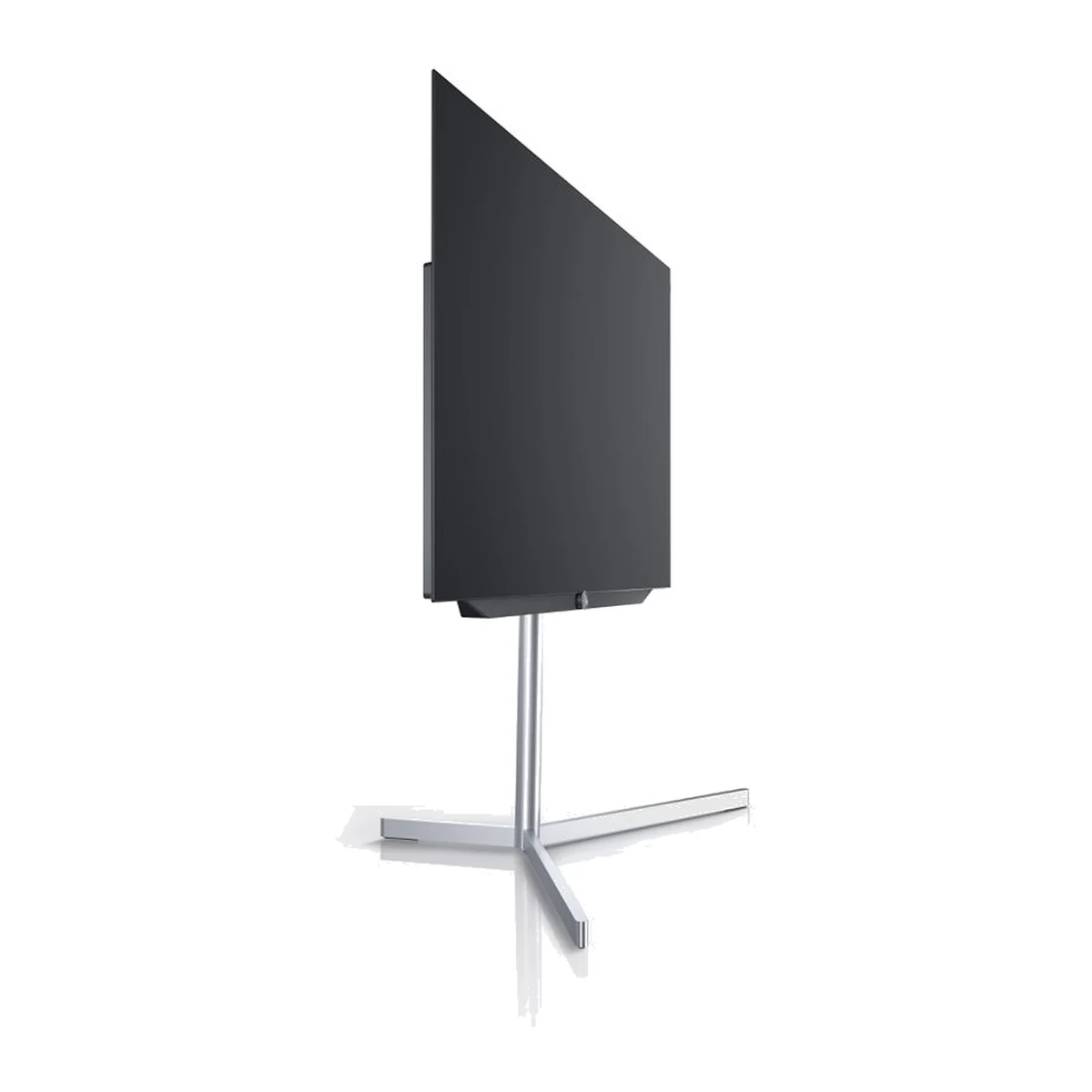Loewe Floor Stand Motor V Bodenstandfuss in Alusilber, Seitenansicht