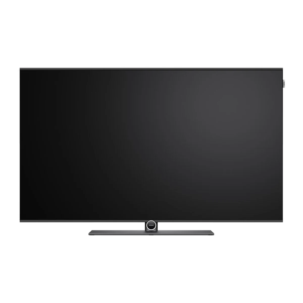 Loewe antares 48 OLED-Fernseher, 48 Zoll, auf drehbarem Tischfuss, Frontansicht