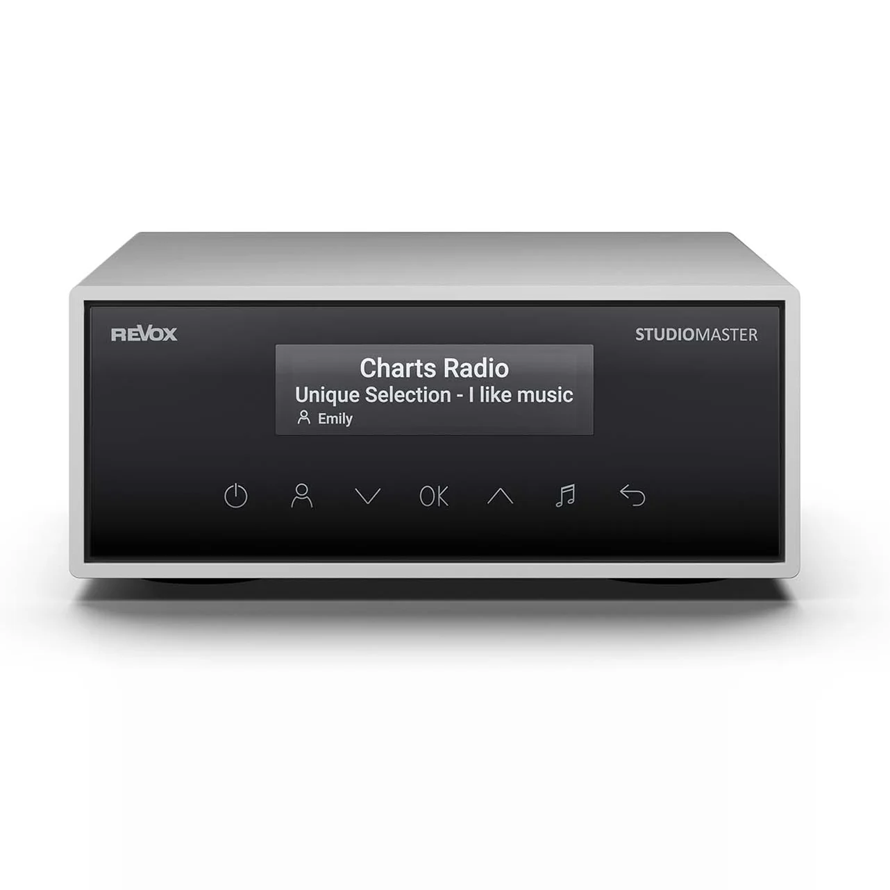 Revox STUDIOMASTER M500 Verstärker silber, Frontansicht