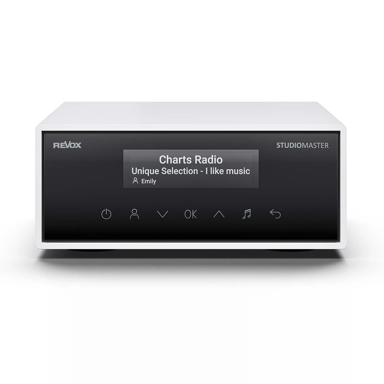 Revox STUDIOMASTER M500 Verstärker weiss, Frontansicht