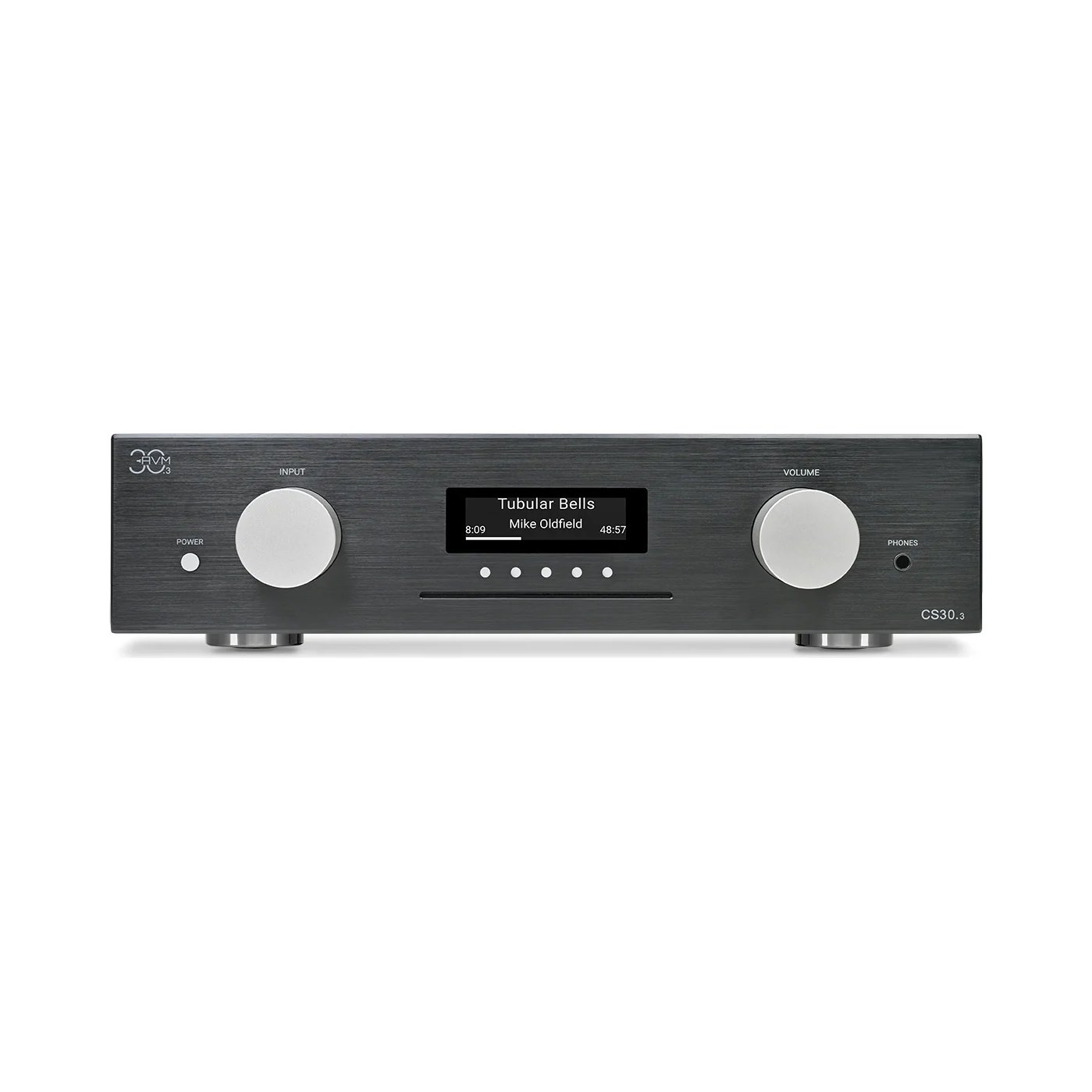 AVM CS 30.3 Streaming-CD-Receiver in Alu Black, Frontansicht