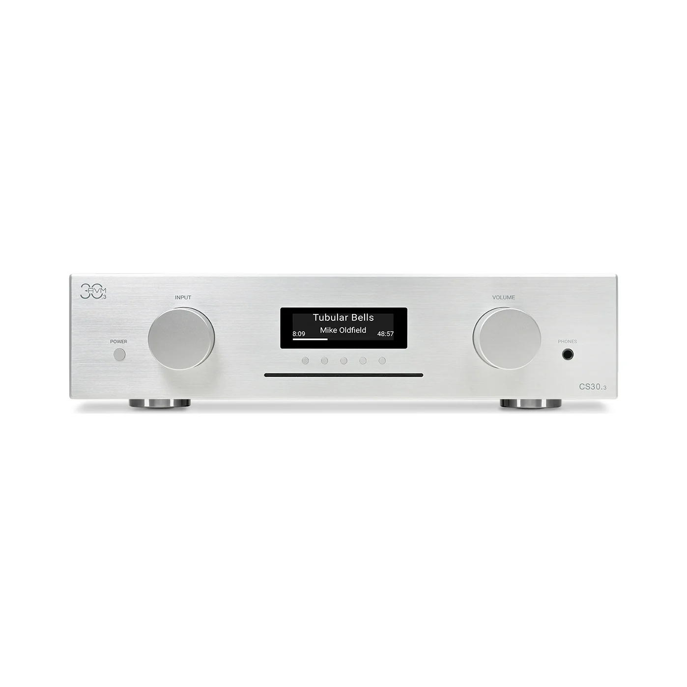 AVM CS 30.3 Streaming-CD-Receiver in Alu Silber, Frontansicht
