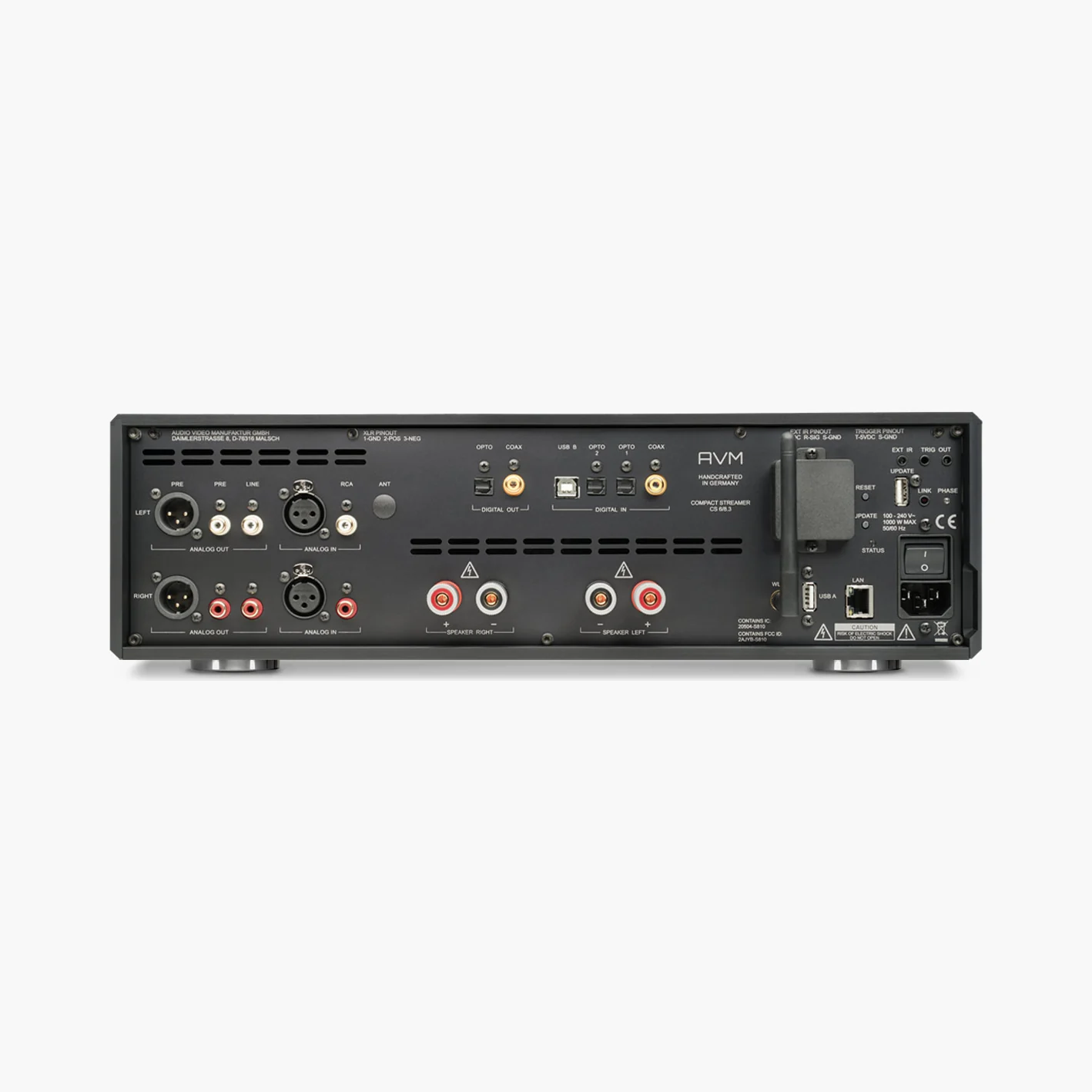 AVM CS 6.3, Rückseite mit Anschlussfeld