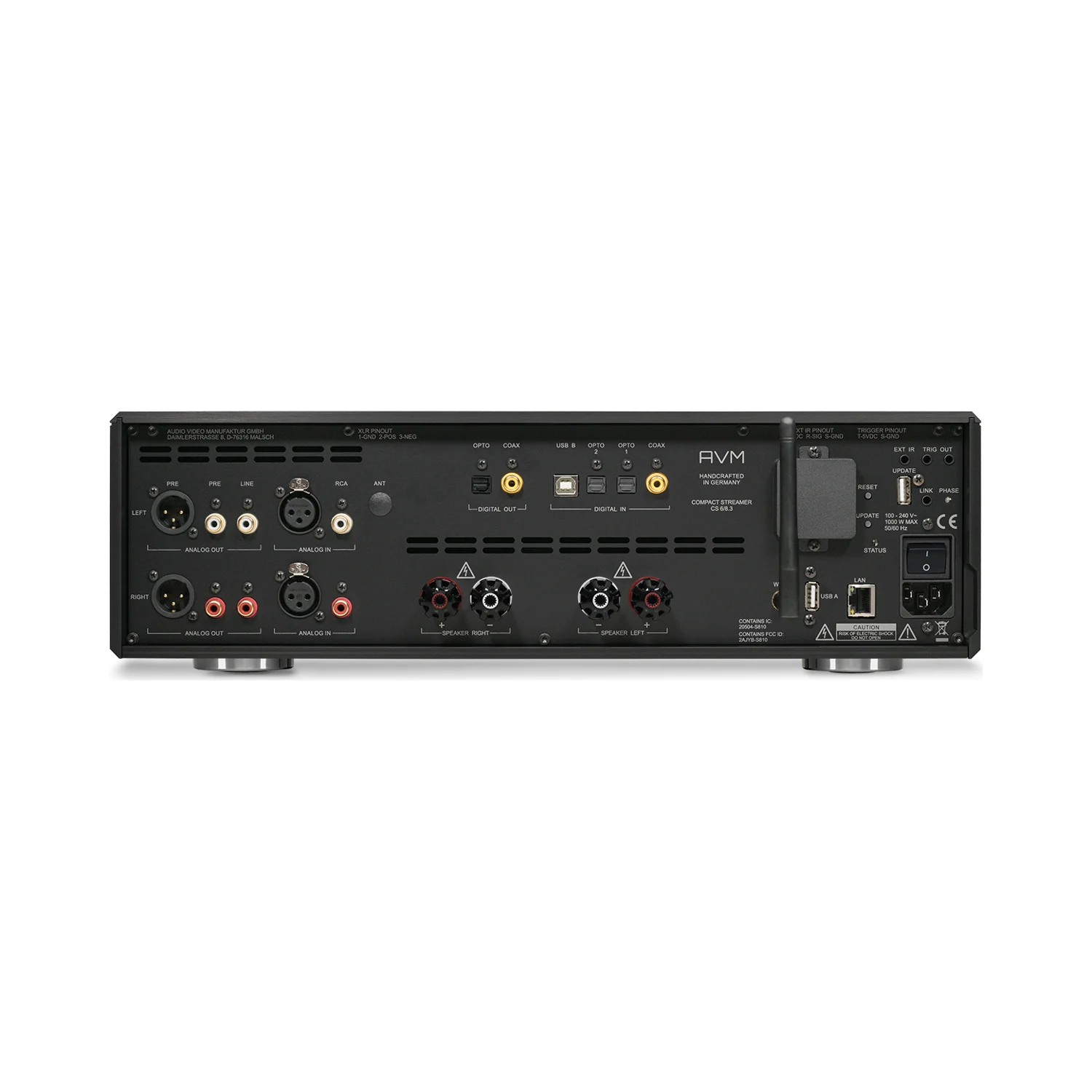 AVM CS 8.3 Black Edition (schwarz), Rückseite der Black Edition