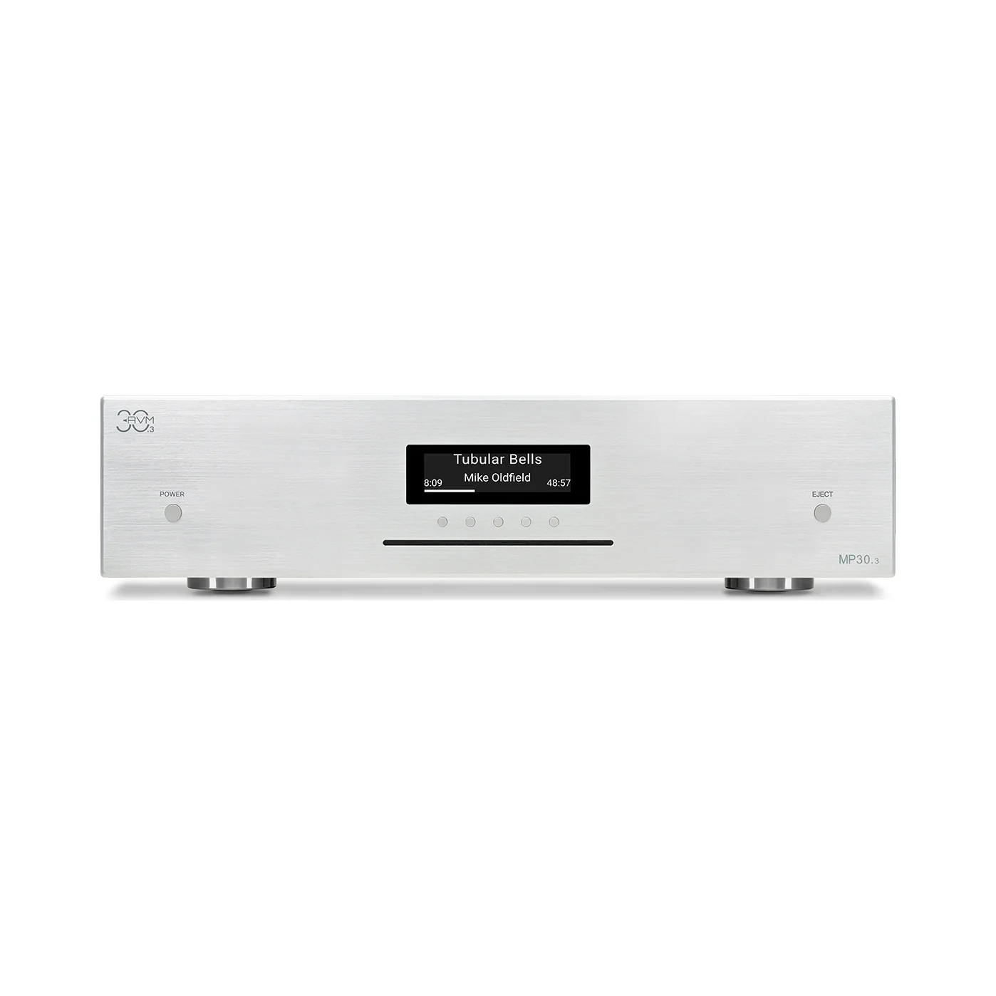 AVM MP 30.3 Media-Player in Alu Silber, Frontansicht
