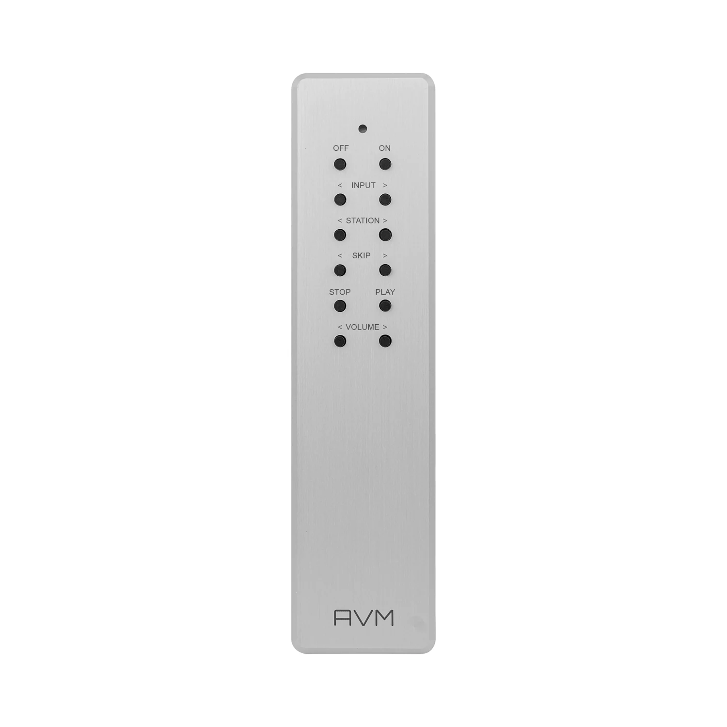 AVM RC 3 Fernbedienung aus Aluminium, Ansicht von vorn