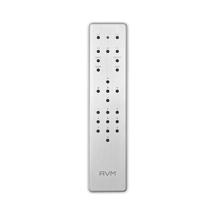 AVM RC 5 Fernbedienung aus Aluminium, Ansicht von vorn