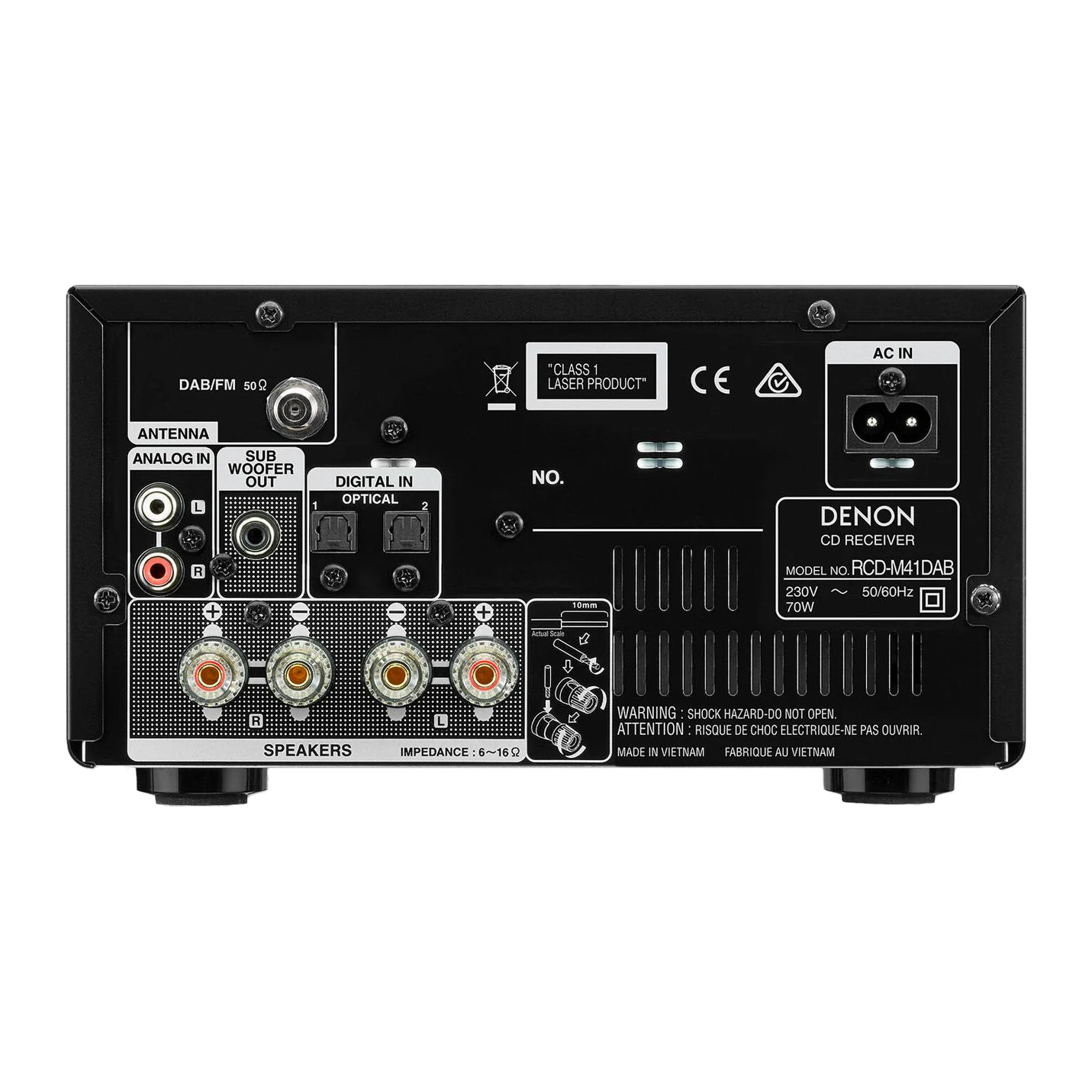 Denon D-M41DAB, Rueckseite mit Anschluessen