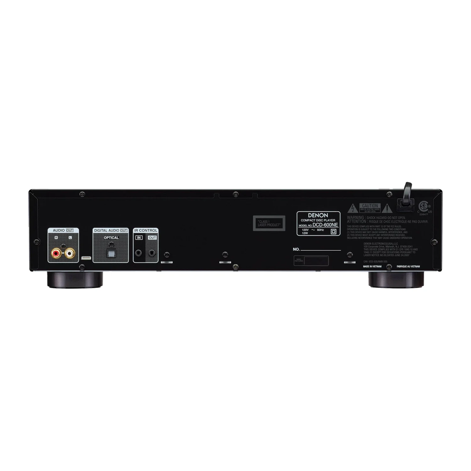 Denon DCD-600NE, Rückseite mit Anschlüssen