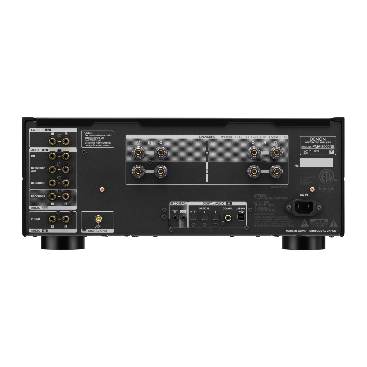 Denon PMA-3000NE, Rückseite mit Anschlüssen