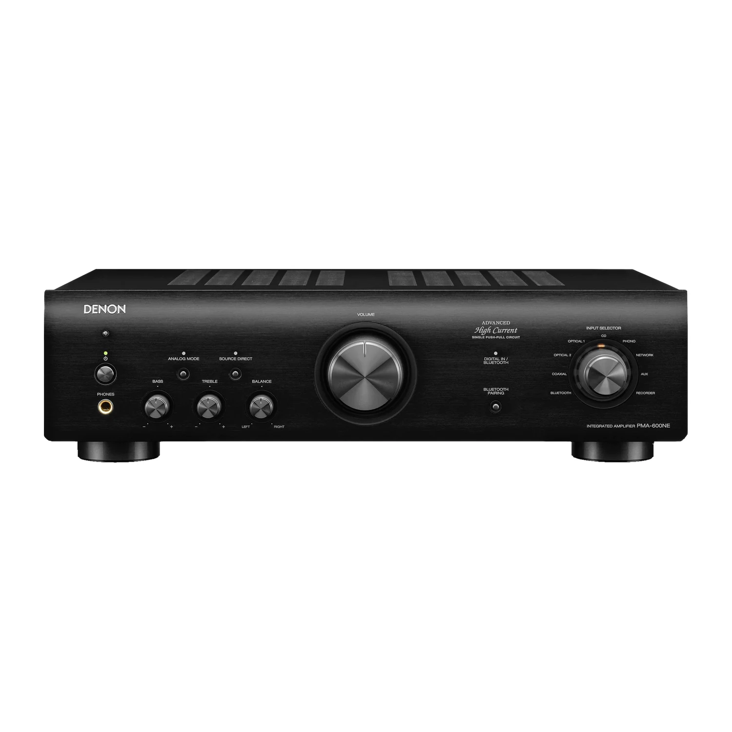 Denon PMA-600NE Vollverstärker in Schwarz, Frontansicht