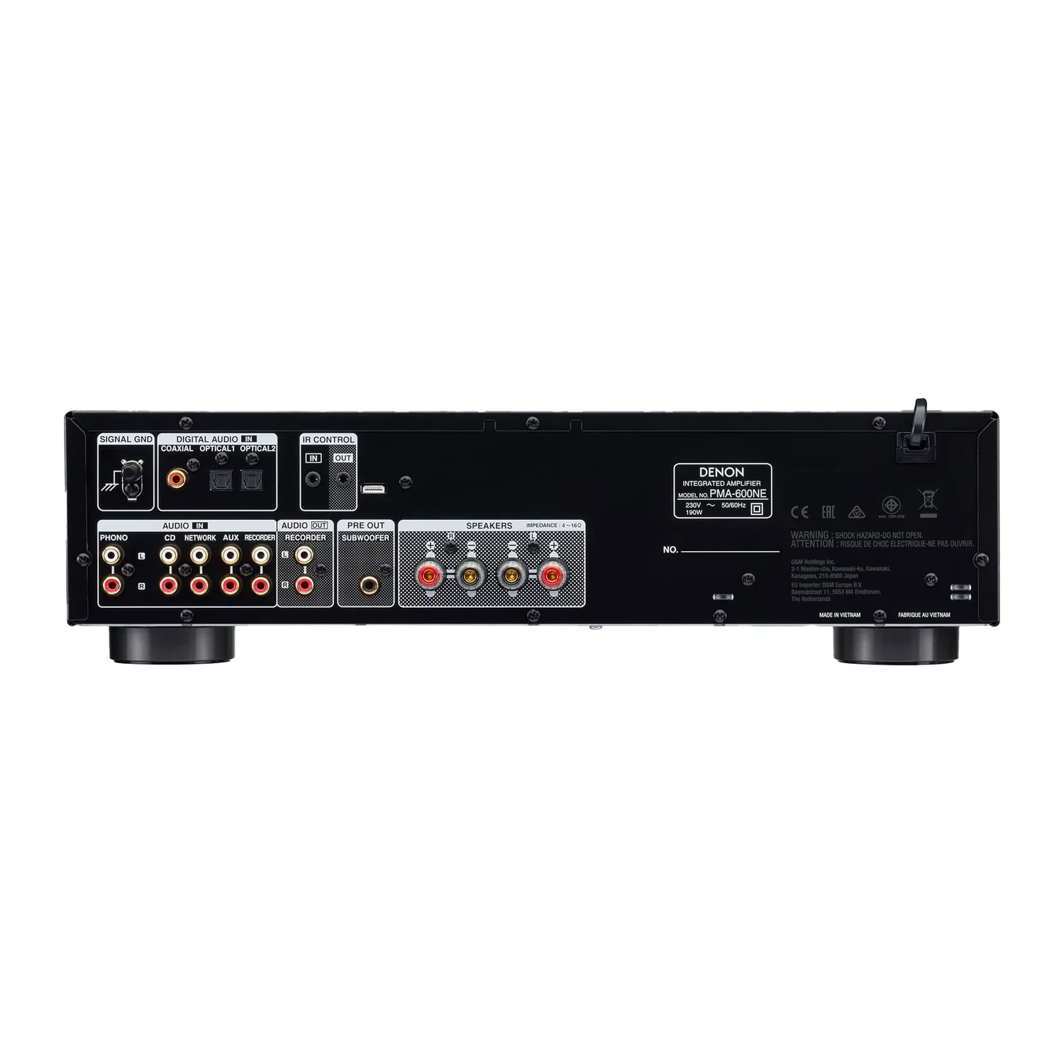 Denon PMA-600NE Vollverstärker, Rückseite mit Anschlüssen