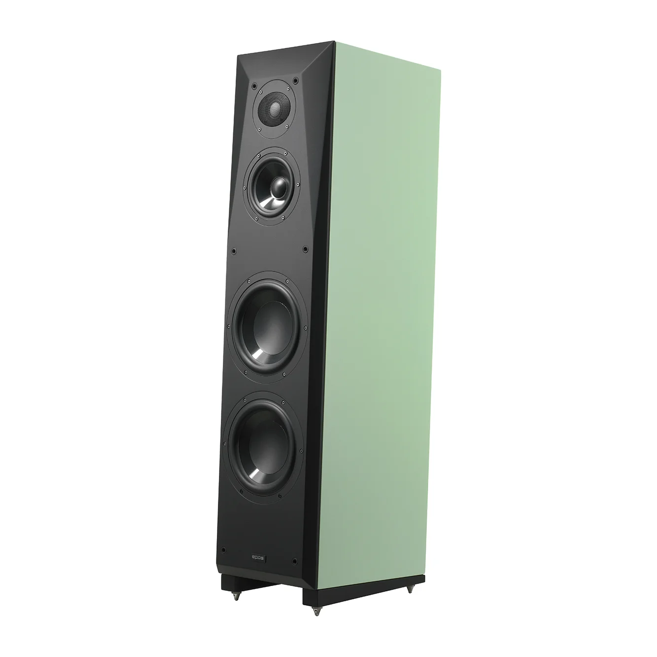epos ES-28N Standlautsprecher in Jade Green (grün), Ansicht von schräg vorn
