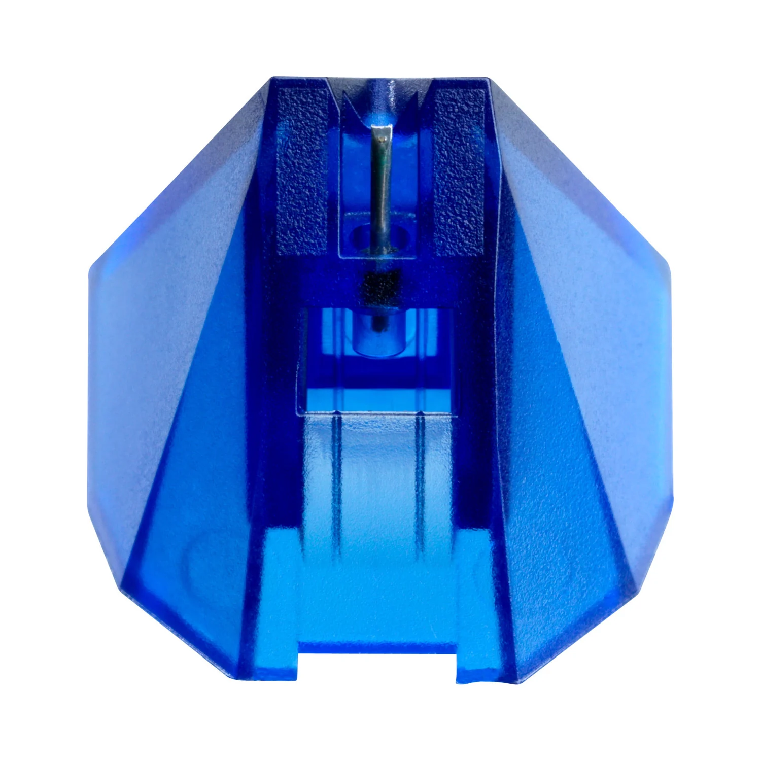 Ortofon Stylus 2M Blue Ersatznadel, Ansicht von vorn mit Nadelträger