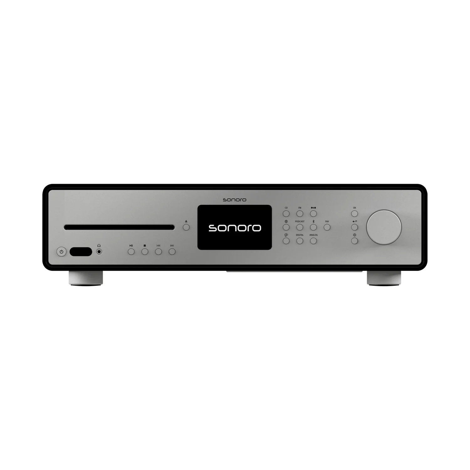 sonoro MAESTRO Quantum, Frontalansicht mit Display und Drehregler
