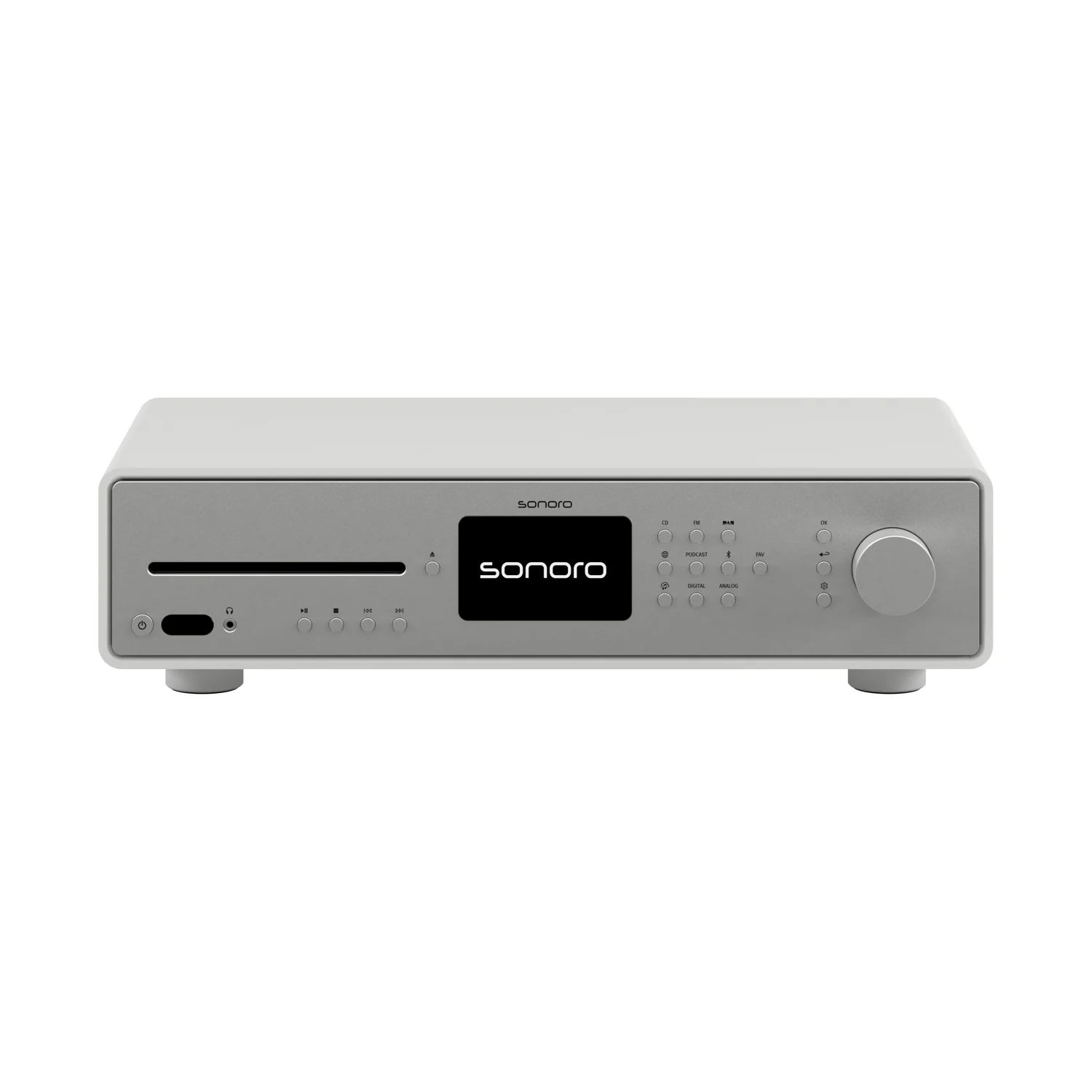 sonoro MAESTRO Quantum in Weiss matt mit Silber, Ansicht von vorn