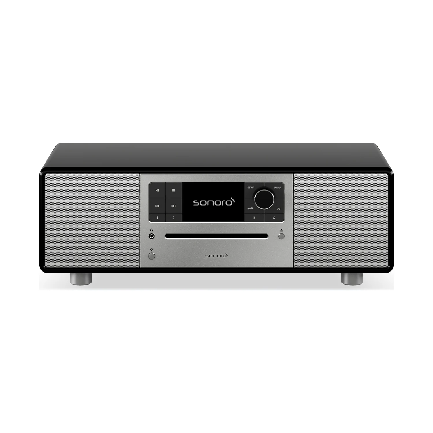sonoro PRESTIGE in Schwarz hochglänzend mit Silber, Ansicht von vorn