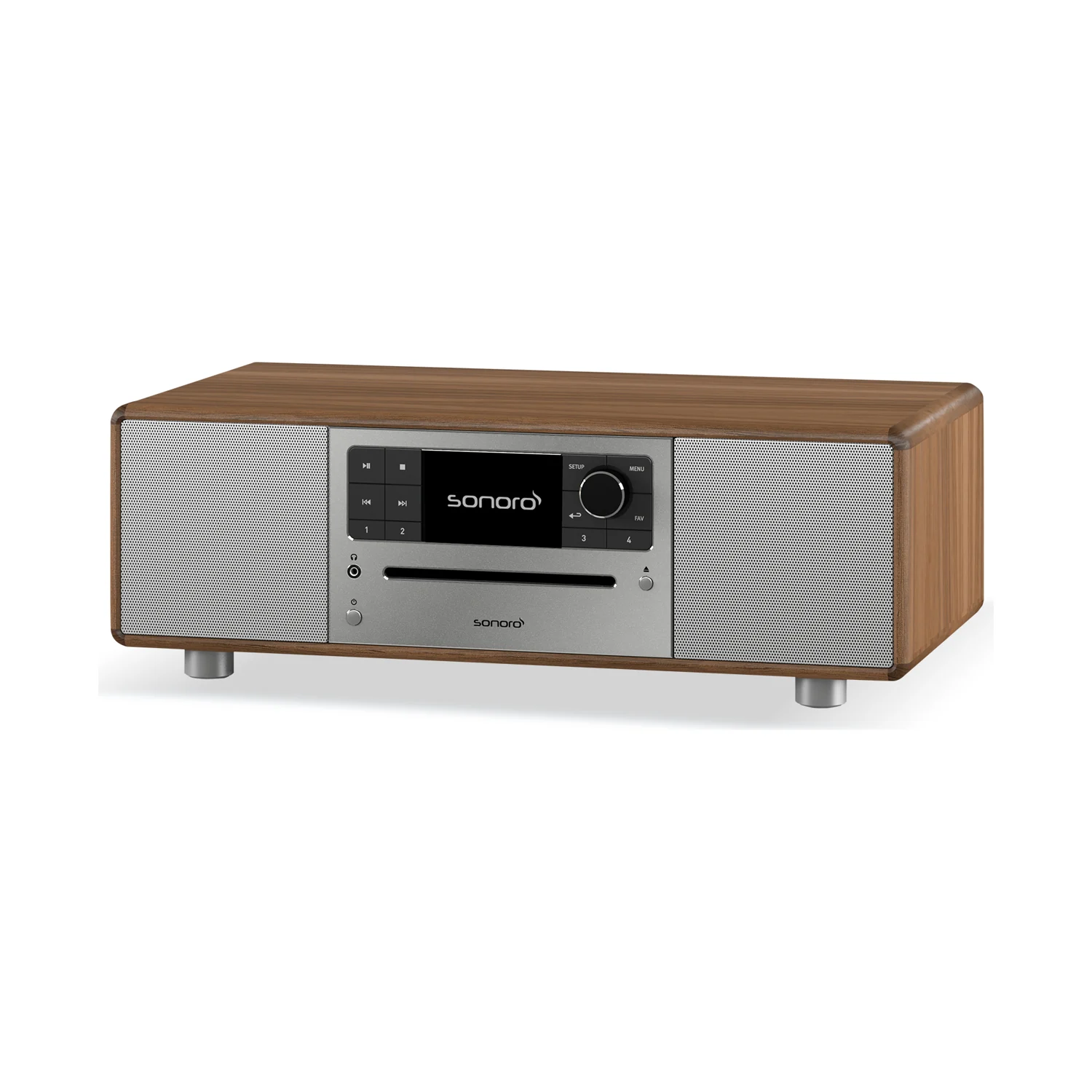 sonoro PRESTIGE in Walnuss mit Silber, Ansicht von vorn