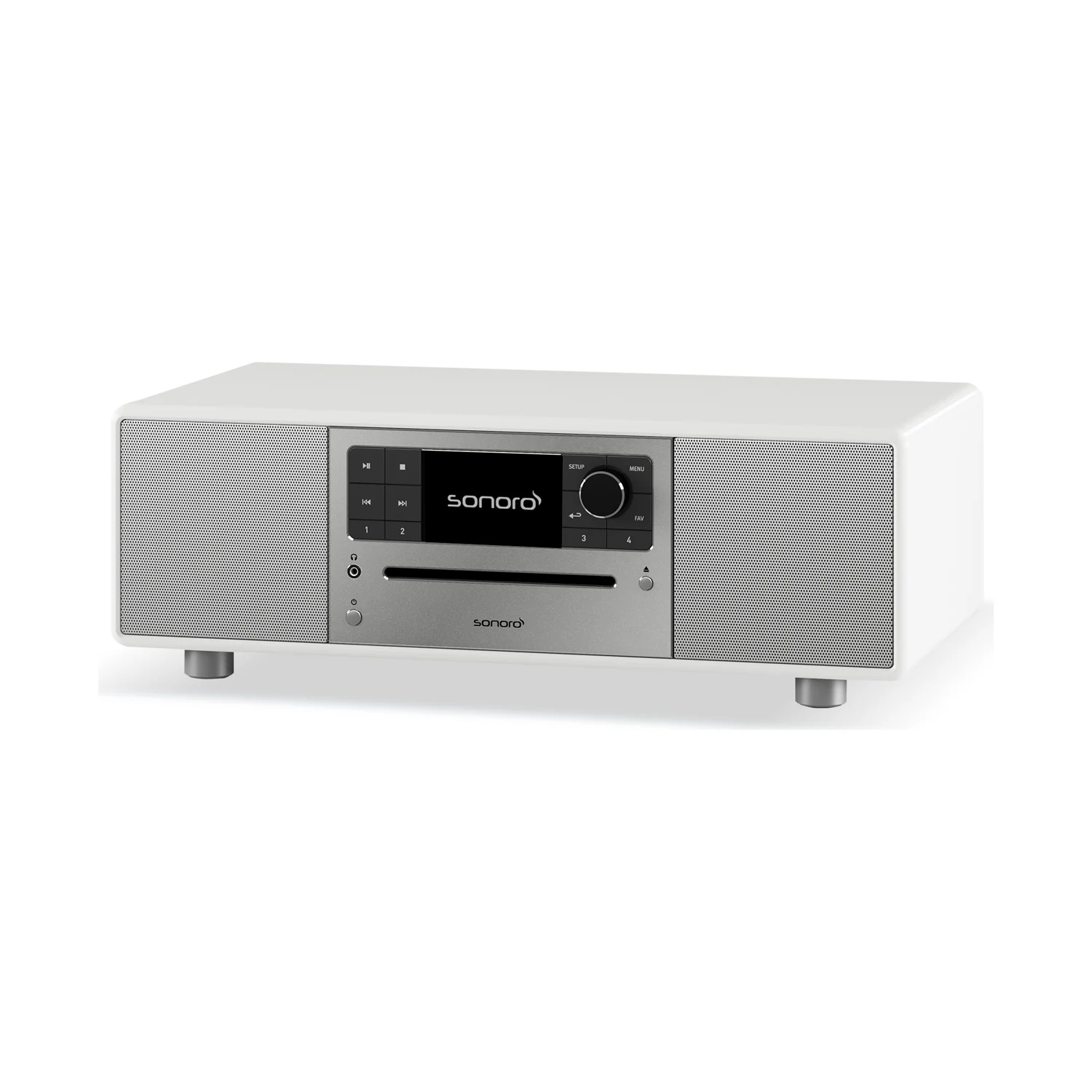 sonoro PRESTIGE in Weiss hochglänzend mit Silber, Ansicht von vorn