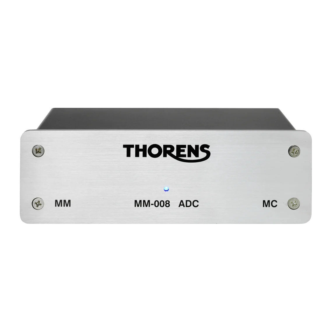 Thorens MM-008 ADC Phono-Vorverstärker in Silber, Frontansicht