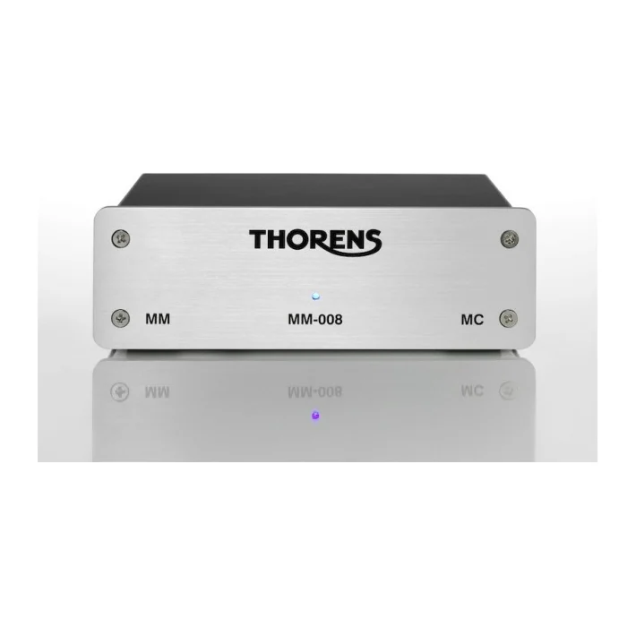 Thorens MM-008 Phono-Vorverstärker in Silber, Frontansicht
