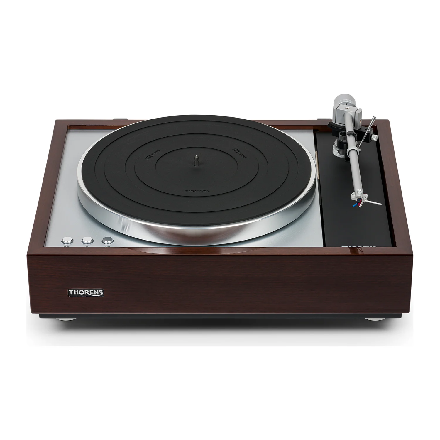 Thorens TD 1600 Plattenspieler, Aufsicht auf Teller und Tonarm