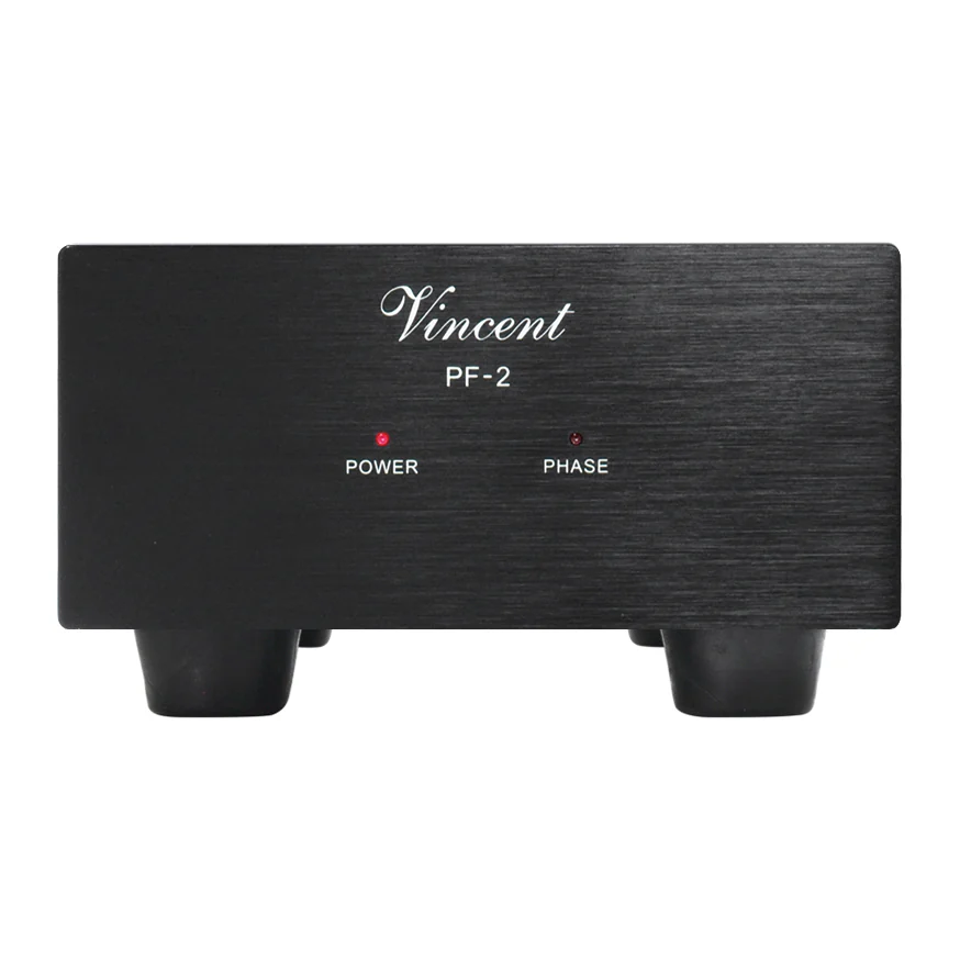 Vincent PF-2 Netzfilter in Schwarz, Frontansicht