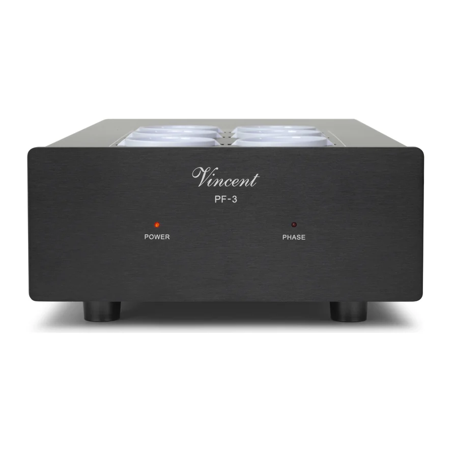 Vincent PF-3 Netzfilter in Schwarz, Frontansicht
