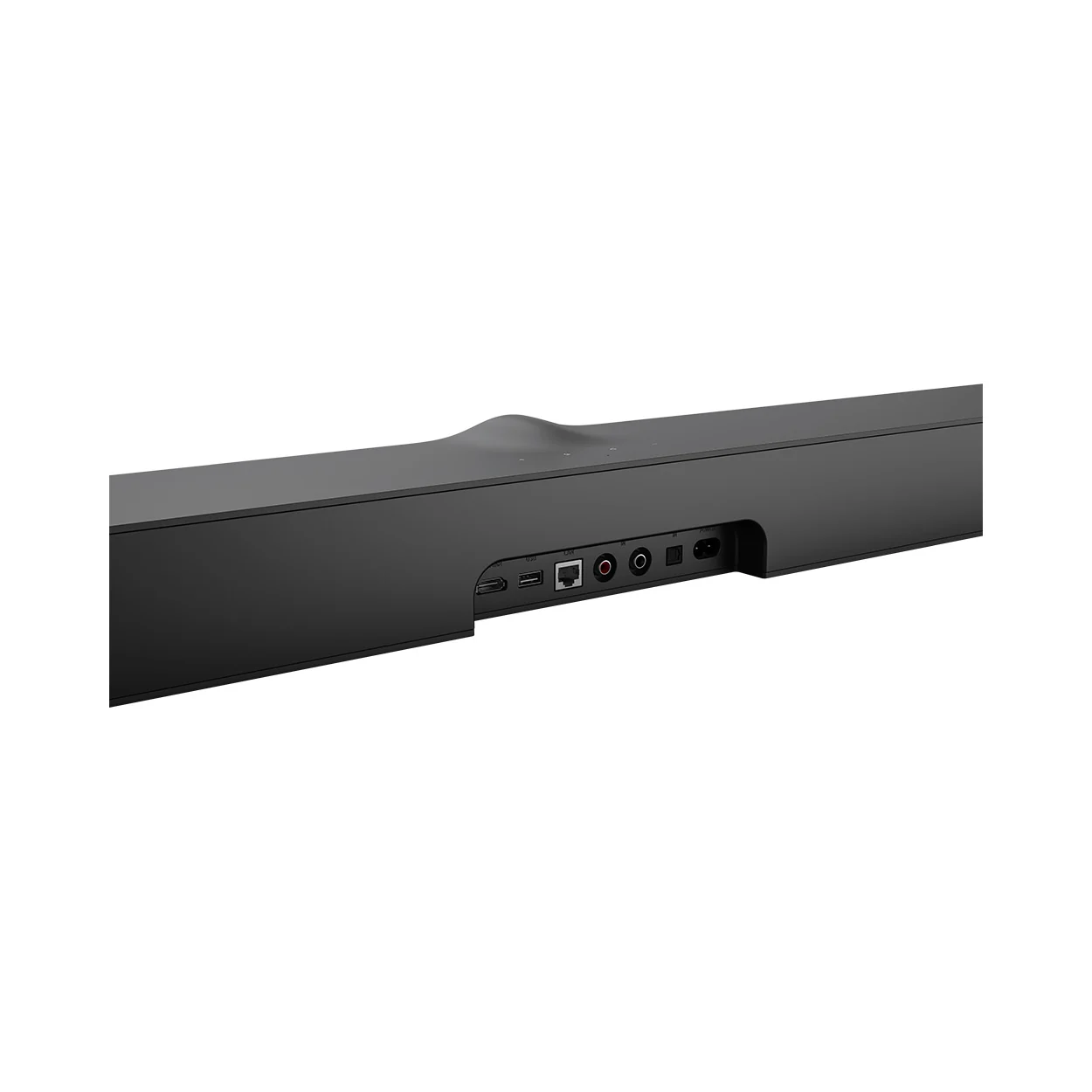 WiiM Bar Soundbar in Black (schwarz), Rückseite mit den Anschlüssen
