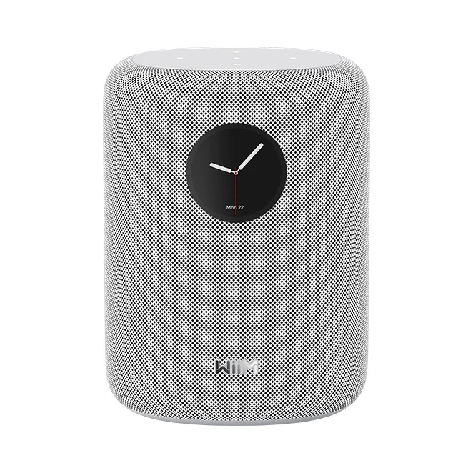 WiiM Sound Aktivlautsprecher in White (weiss), Ansicht von vorn mit Touchdisplay