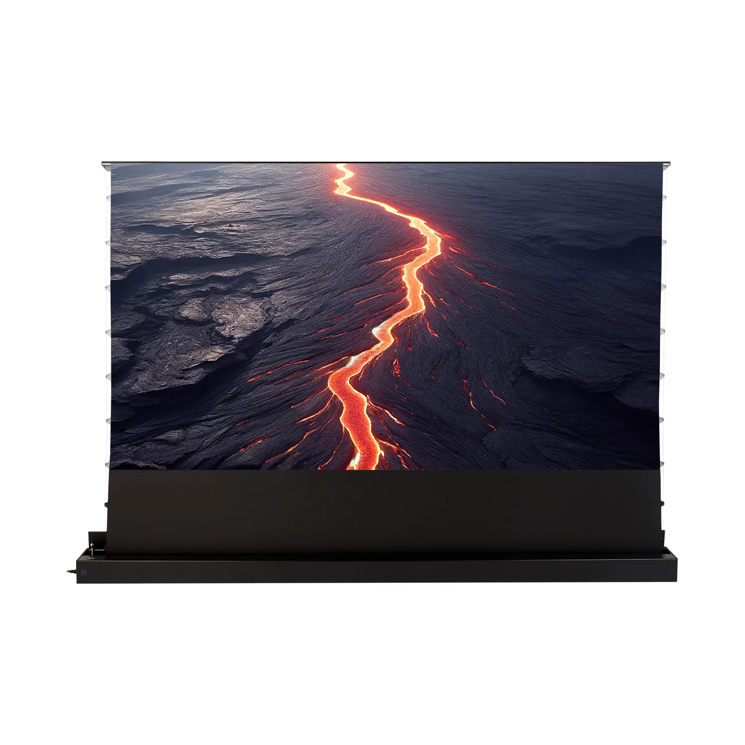 celexon HomeCinema Plus 100 Zoll, Gehäuse in Schwarz, Leinwand ausgefahren