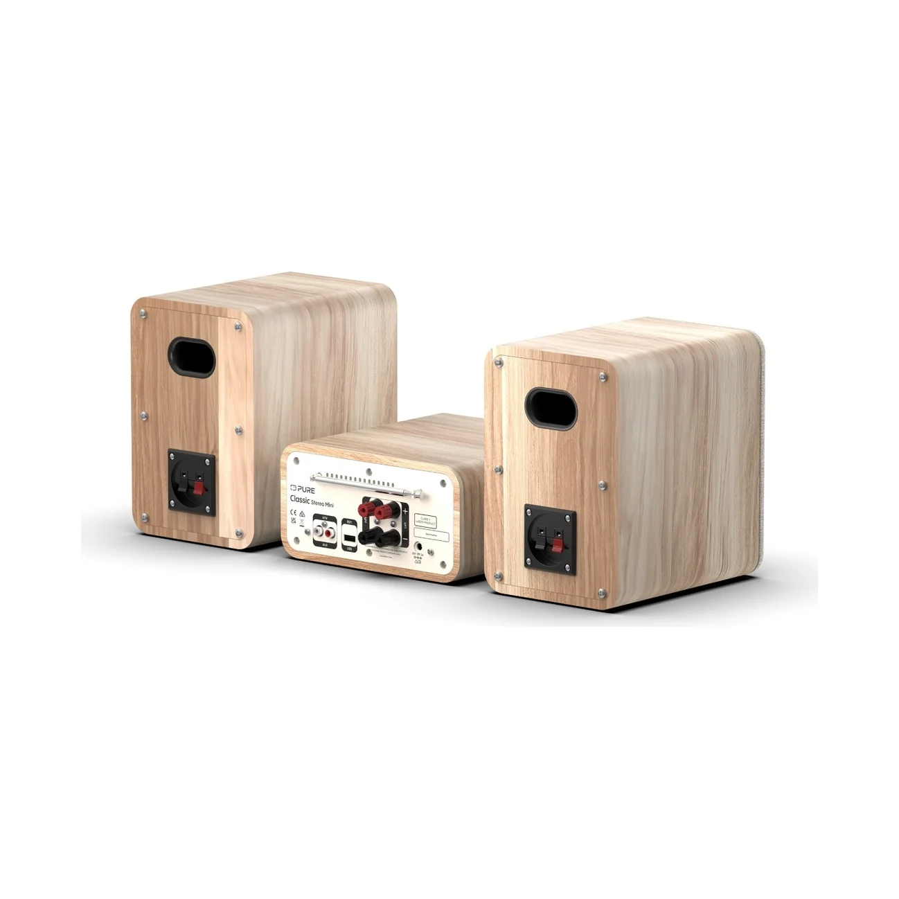 Pure Classic Stereo Mini in Weiss/Eiche, Rueckseite