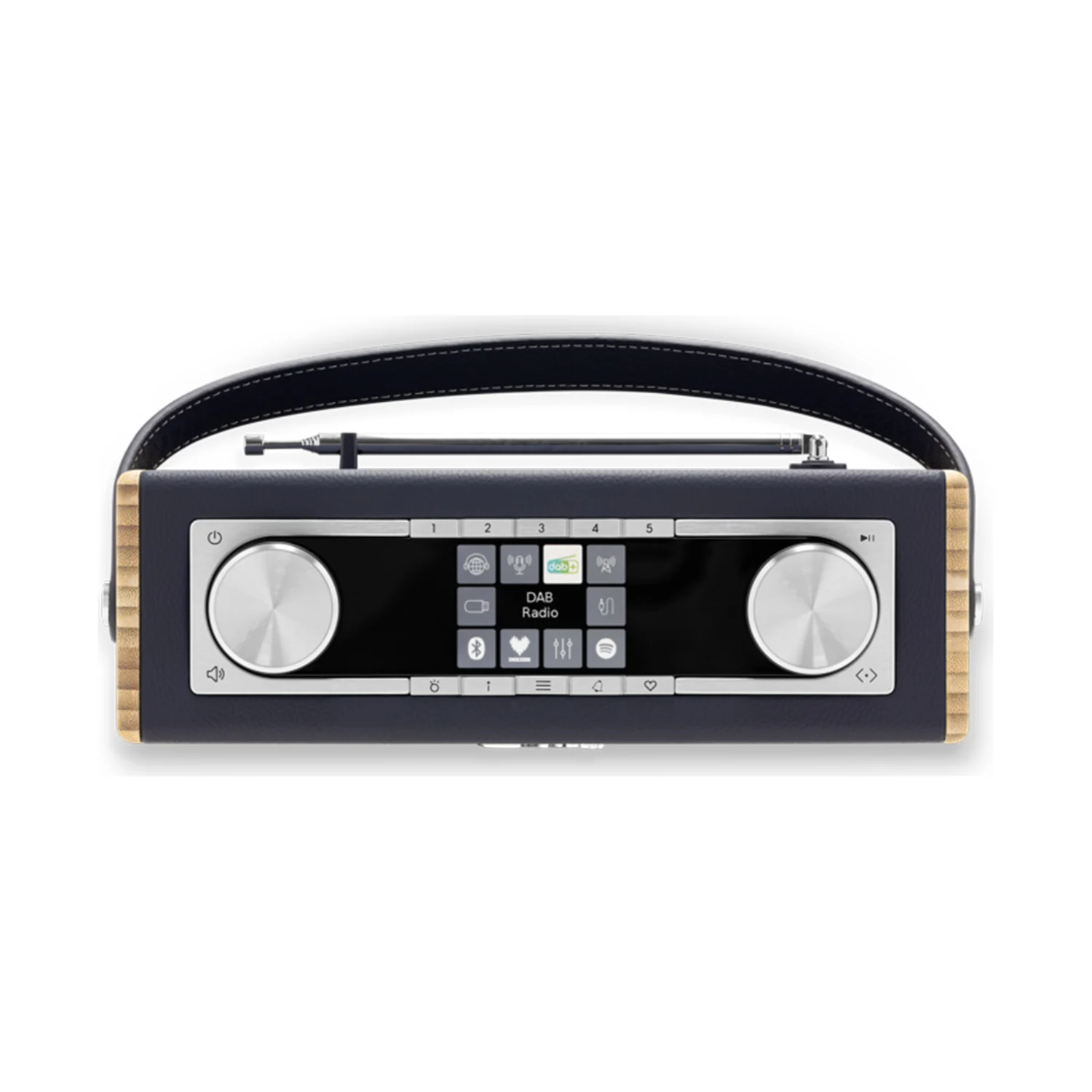 Roberts Rambler Max in Navy Blue, Bedienfeld mit Farbdisplay
