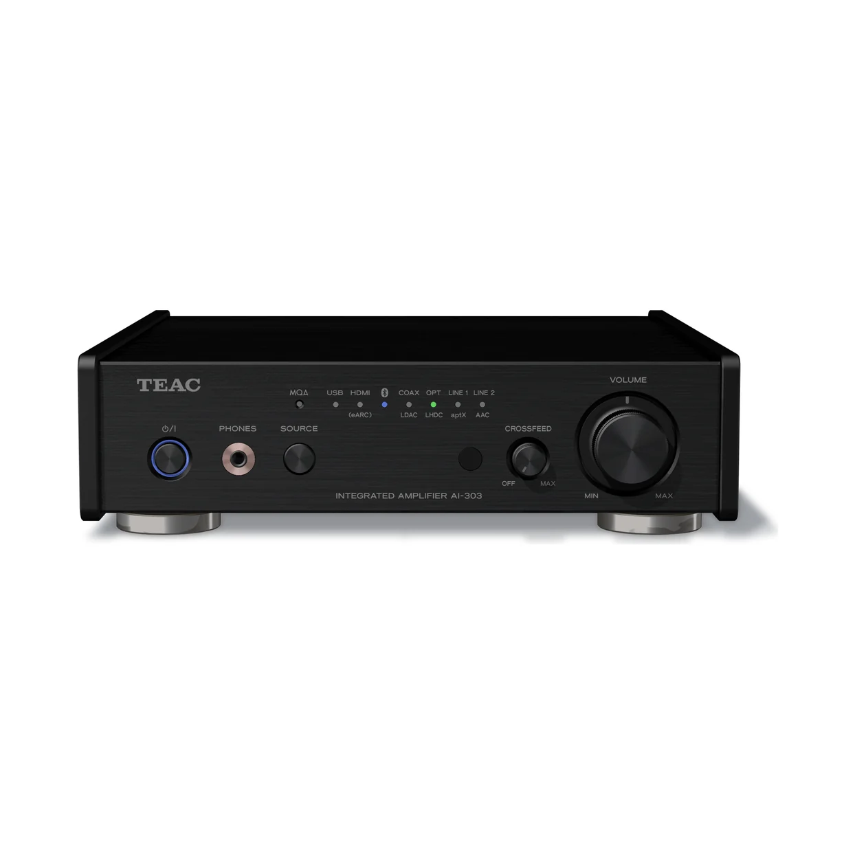 TEAC AI-303 Vollverstärker in Schwarz, Frontansicht