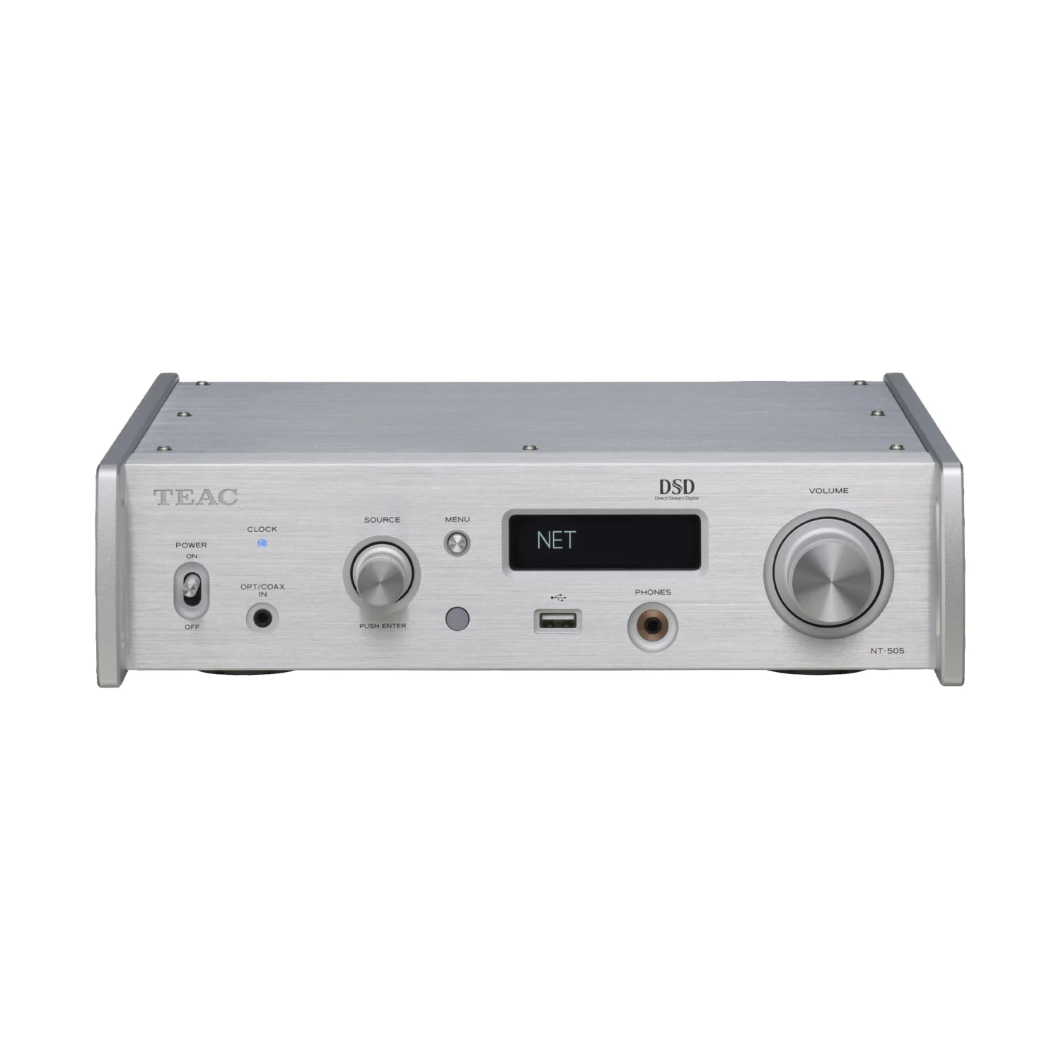 TEAC NT-505 Silber, Frontansicht