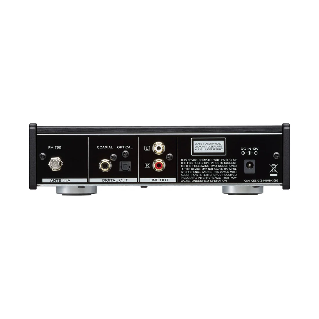 TEAC PD-301DAB-X Rückseite mit Antenne, Digitalausgängen und Line-Ausgang
