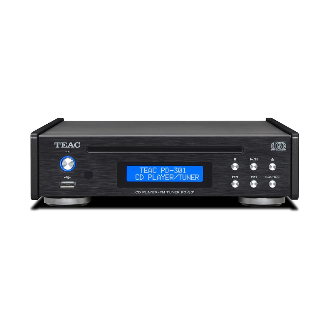 TEAC PD-301DAB-X CD-Player mit DAB+/UKW-Tuner in Schwarz, Frontansicht