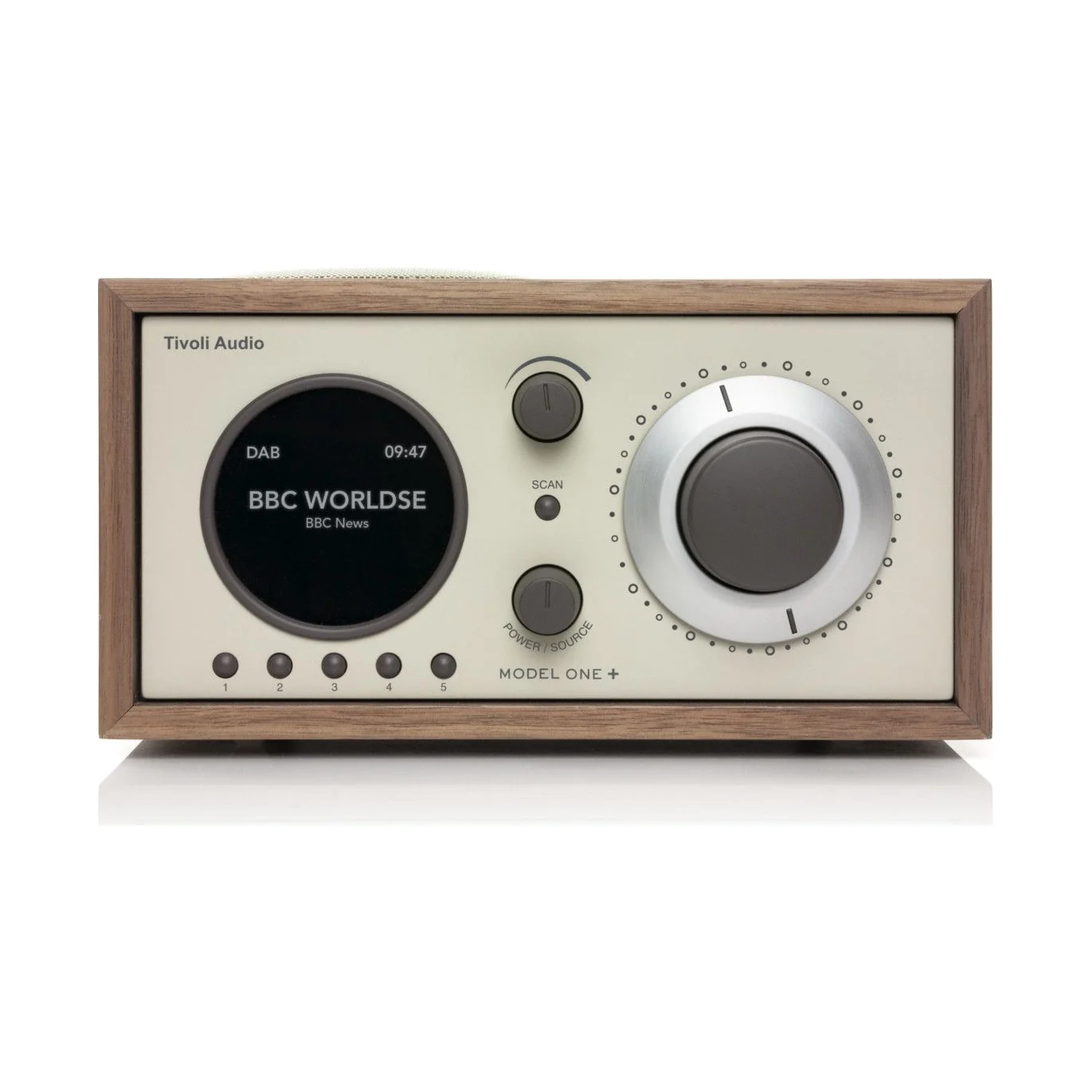 Tivoli Model One+ in Walnuss/Beige, Frontansicht