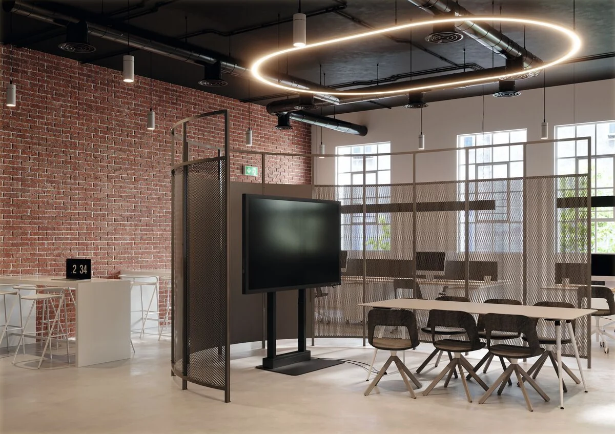 Vogel's RISE 4105 Standfuss mit elektrischem Display-Lift, mit Bildschirm im Raum