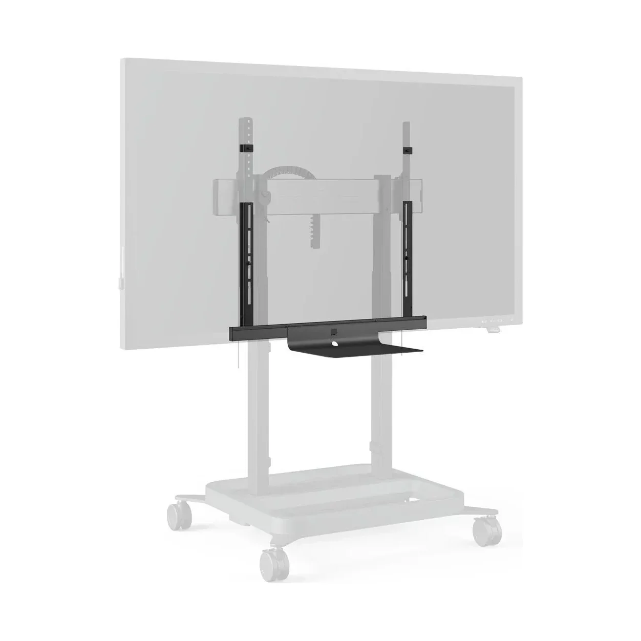 Vogel's RISE A131 Laptop-Ablage für RISE Display-Lifte, in der Anwendung am Display