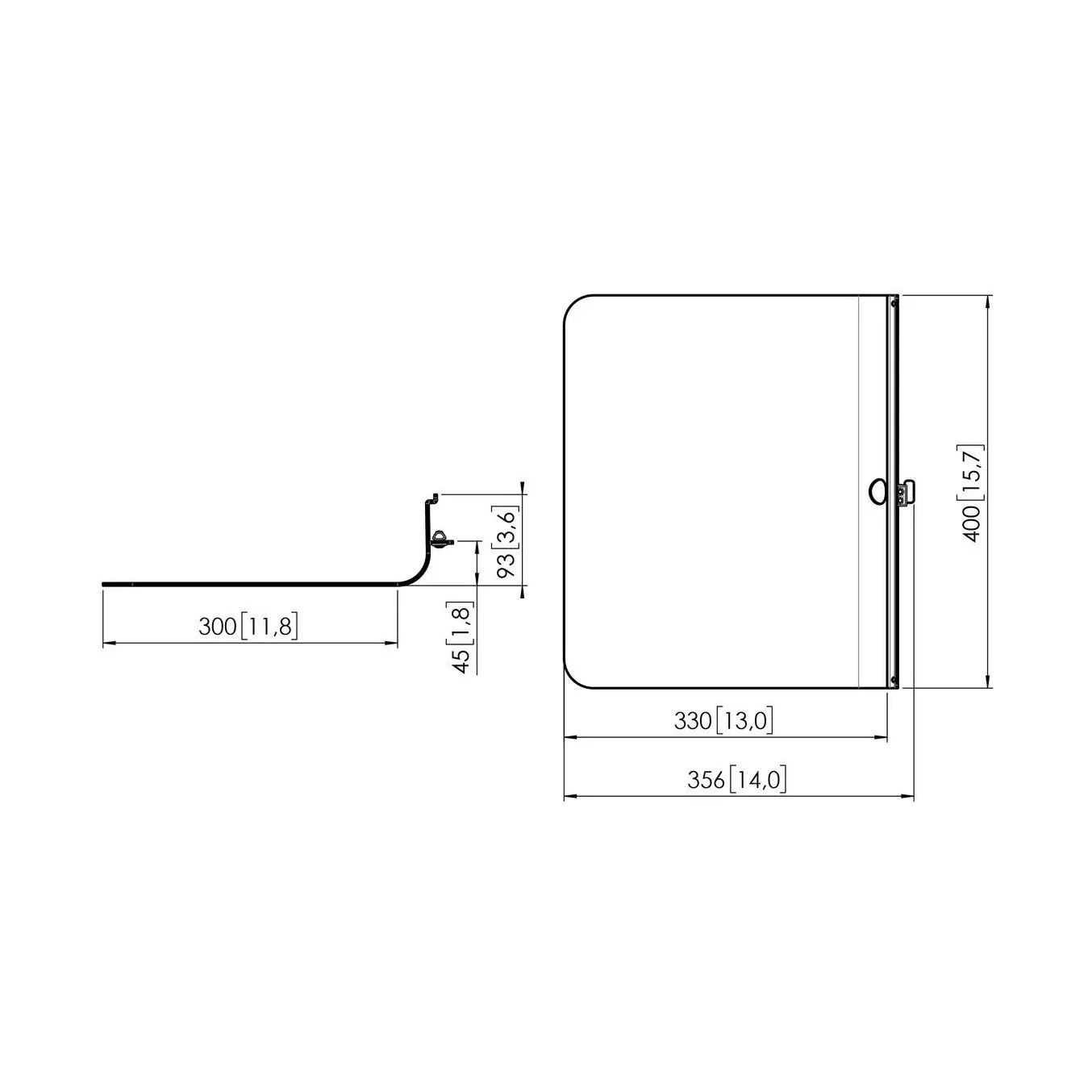 Vogel's RISE A131 Laptop-Ablage für RISE Display-Lifte, Massskizze