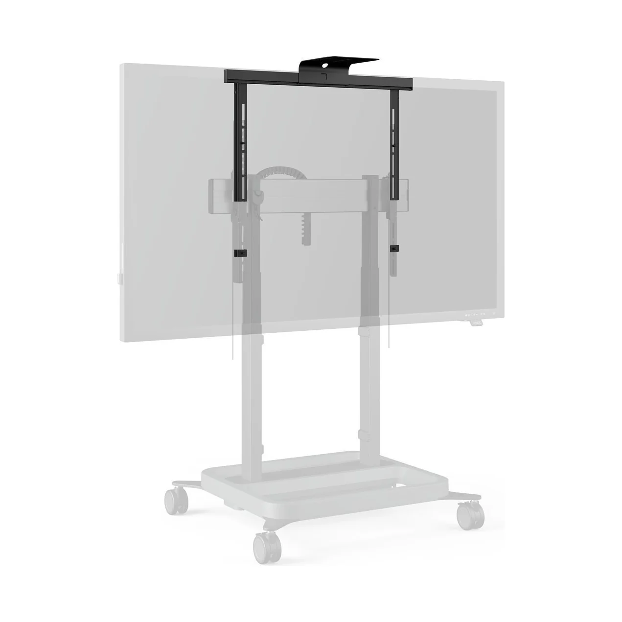 Vogel's RISE A141 Kameraablage für Videokonferenzen an RISE Display-Liften, in der Anwendung am Display