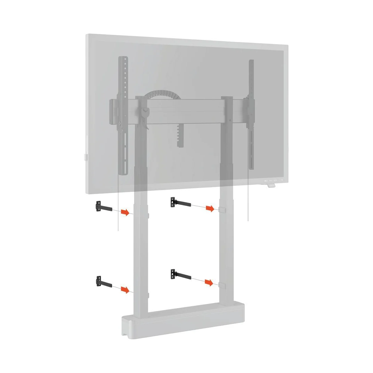 Vogel's RISE A161 Wandabstandhalter für RISE Display-Lifte, in der Anwendung am Display
