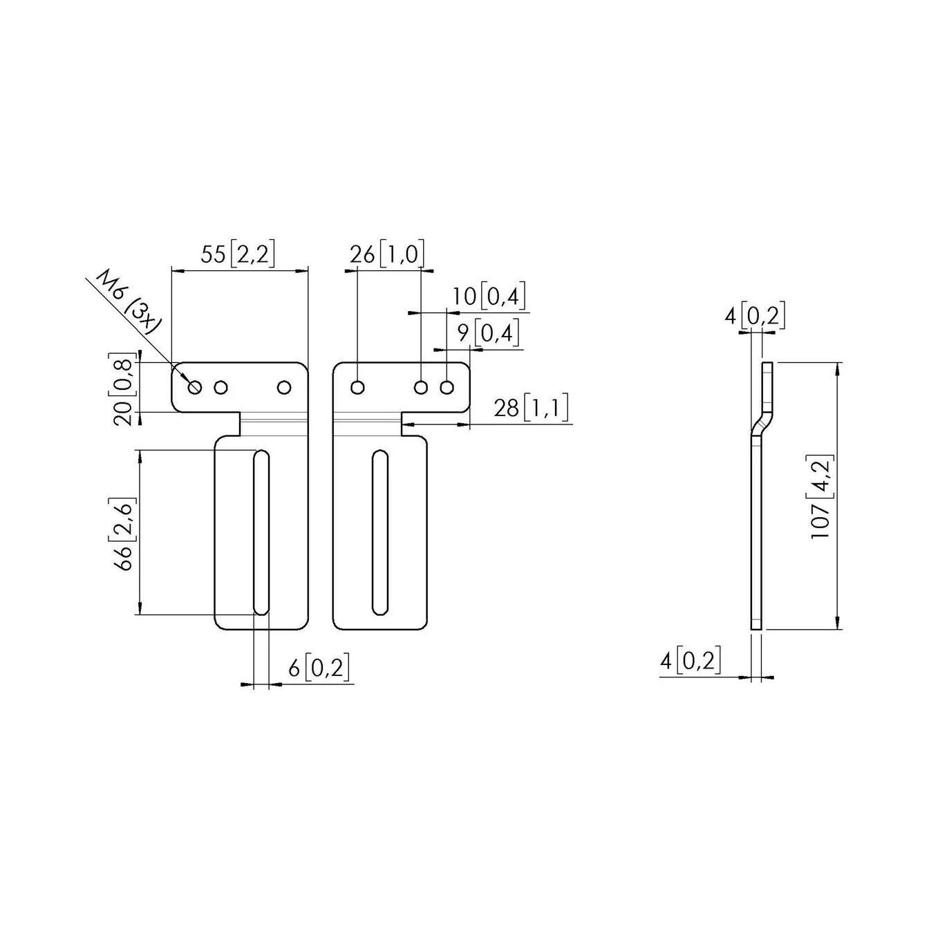 Vogel's RISE A163 flexible Wandhalterungen für RISE Display-Lifte, Massskizze
