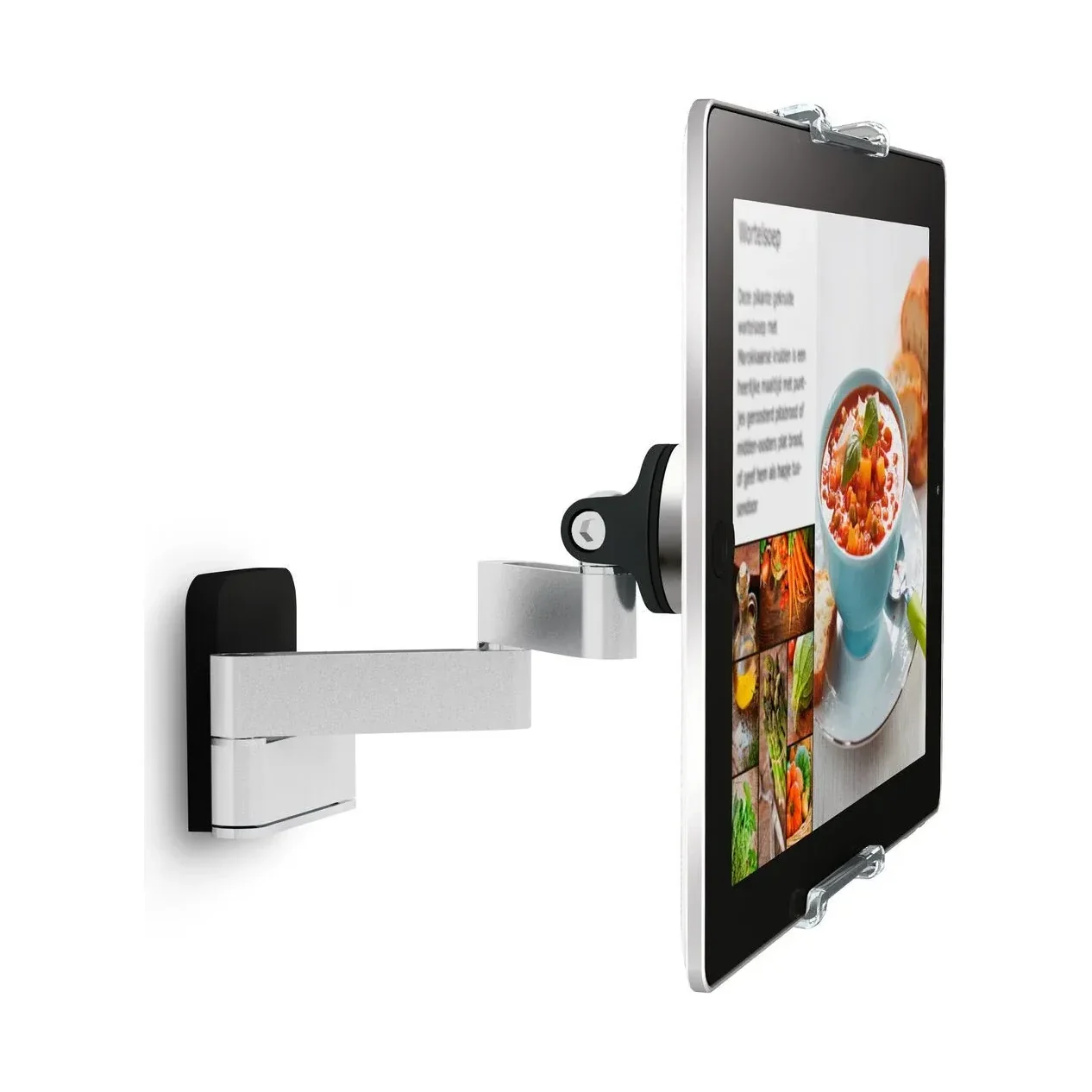 Vogel's TMS 1030 schwenkbare Tablet-Wandhalterung mit eingesetztem Tablet